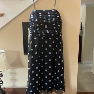Eliza J tule dress, black with white pjs dots. 14W